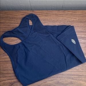 Free people Blue Mesh Racerback Tank Top